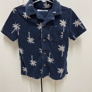 Navy Blue Palm Tree velour matching set